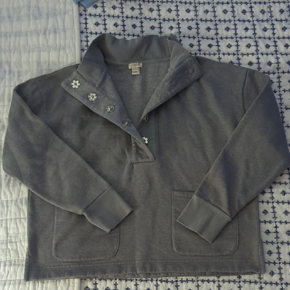 J.Crew Gray Collared Sweatshirt